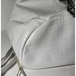 Rebecca Minkoff Julian Embossed Leather Backpack White LG